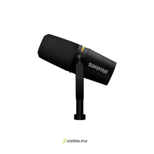 Shure MV7+-K Micrófono para podcast y home office color negro