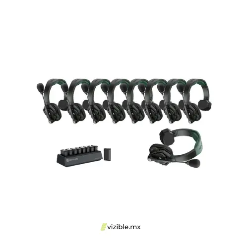 Hollyland Solidcom SE Pro 9S Sistema de intercomunicación con Full-Duplex Single-Ear Headset para 9 personas (1,9 GHz)