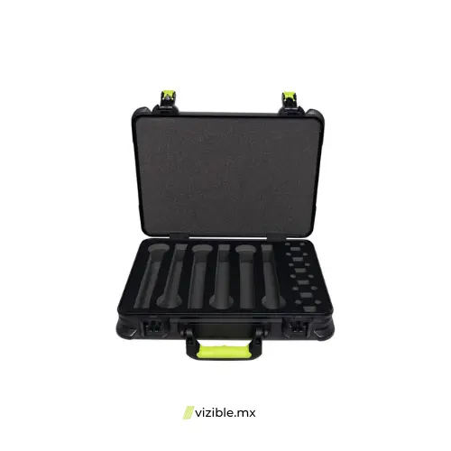SHURE by Gator Case rígido para 6 micrófonos y cables - Interior acolchado